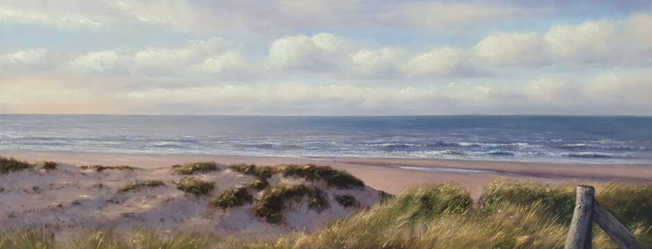 zee strand duinen kust golven schilderij vakantie simon balyon kunstschilder