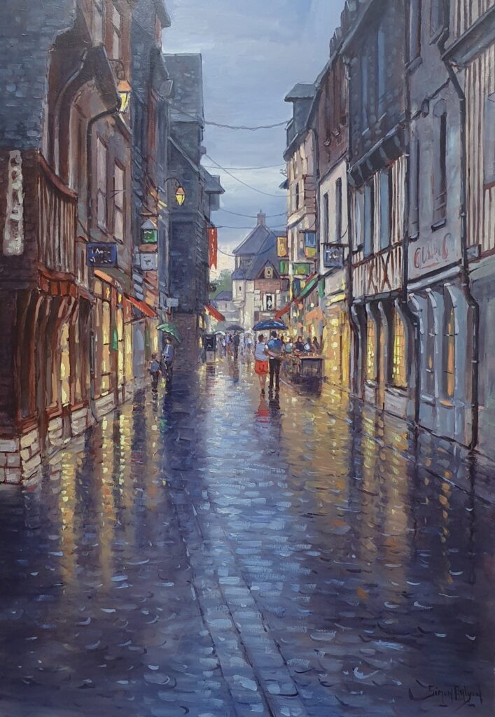 Honfleur Frankrijk Schilderij Kunstschilder simon BAlyon