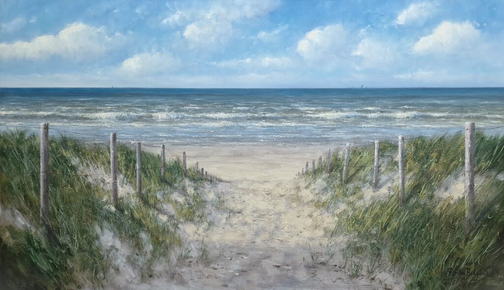 Duinen Zee Strand schilderij  simon balyon kunstschilder