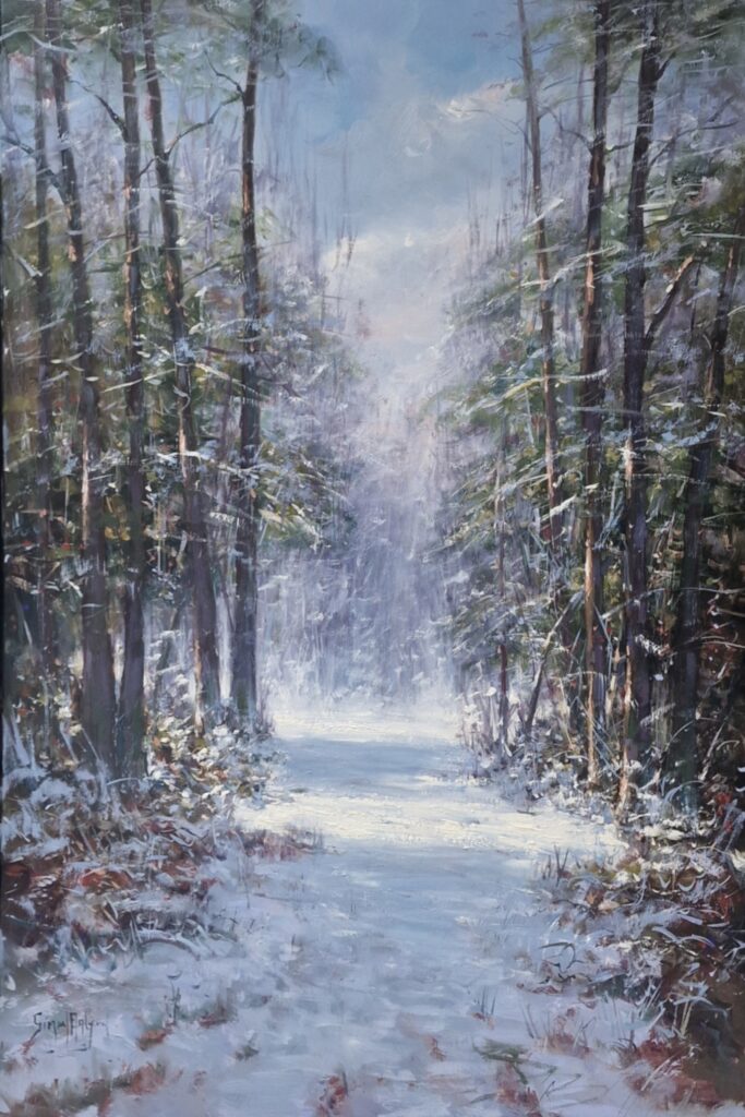 winter bos prattenburg schilderij Veenendaal Simon Balyon kunstschilder
